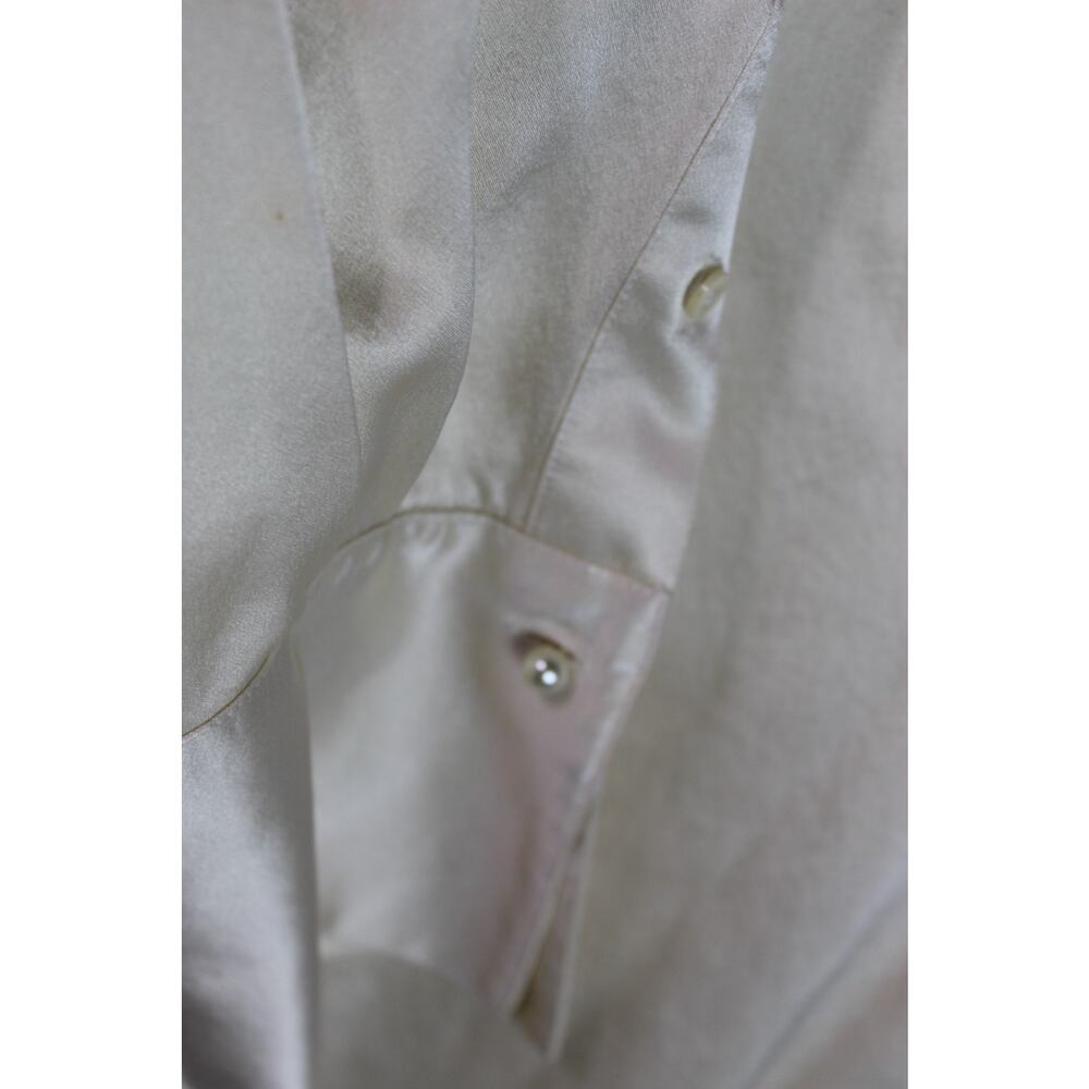 VTG 90s Lauren Ralph Lauren 100% Silk Blouse Button Up Shirt With Sash Scarf 16W - Picture 8 of 16